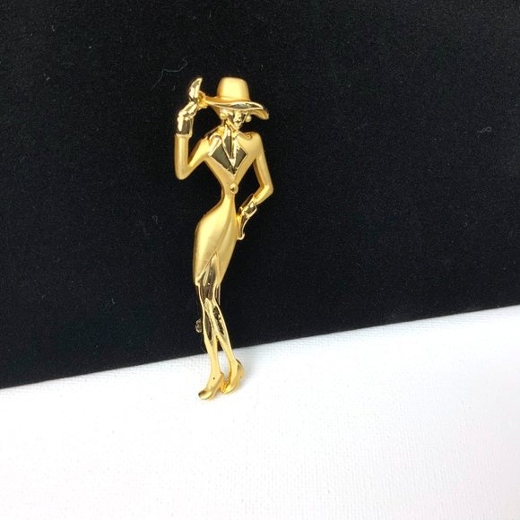 Vintage 1980s Lady Remington Signed AJC Brooch - Picture 2 of 16